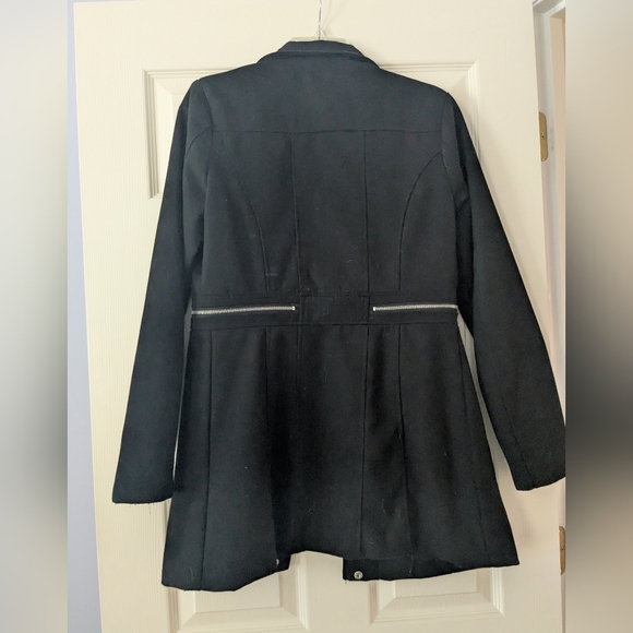 Women's Black Trench Coat - Picture 3 of 4
